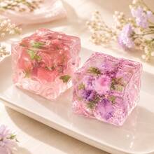 透明桃色葡萄花方塊派對小禮品，果凍感冰塊造型裝飾擺件，適合生日派對回禮、禮品袋填充物、桌面裝飾與拍照道具 - 多色 - 查看 2
