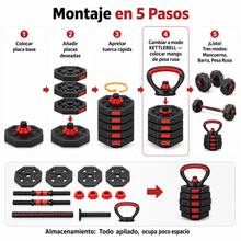 Mancuernas Octogonais Ajustáveis 3 em 1 20 kg com Barra e Pesa Russa, Jogo de Pesos Desmontável Antiderrapante Antirrolo para Flexões, Ideal para Principiantes e Avançados, Treino Completo em Casa e Residência - 20 kg - Ver 9