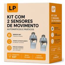Kit 2 Sensor de Presença Soquete E27 360° Ajustável Bivolt 110V-240V Adaptador para Lâmpada com Detecção de Movimento - Branco - Visão 4