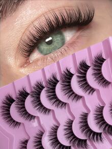 Russian Style Thick Fluffy Strip False Eyelashes, Faux Mink Soft Stem, Salon Lash Extension Effect - 查看 1