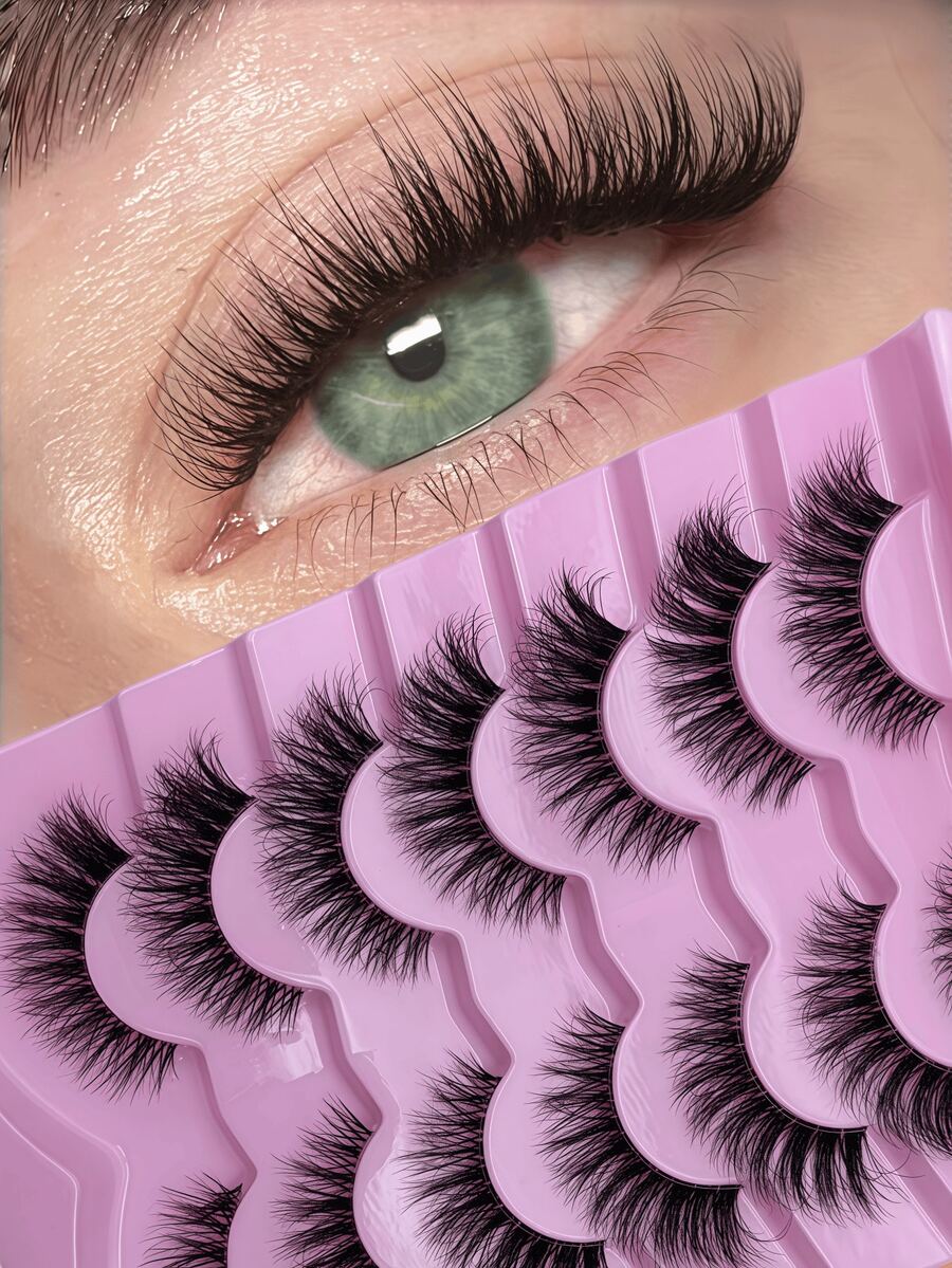 Russian Style Thick Fluffy Strip False Eyelashes, Faux Mink Soft Stem, Salon Lash Extension Effect - 查看 1