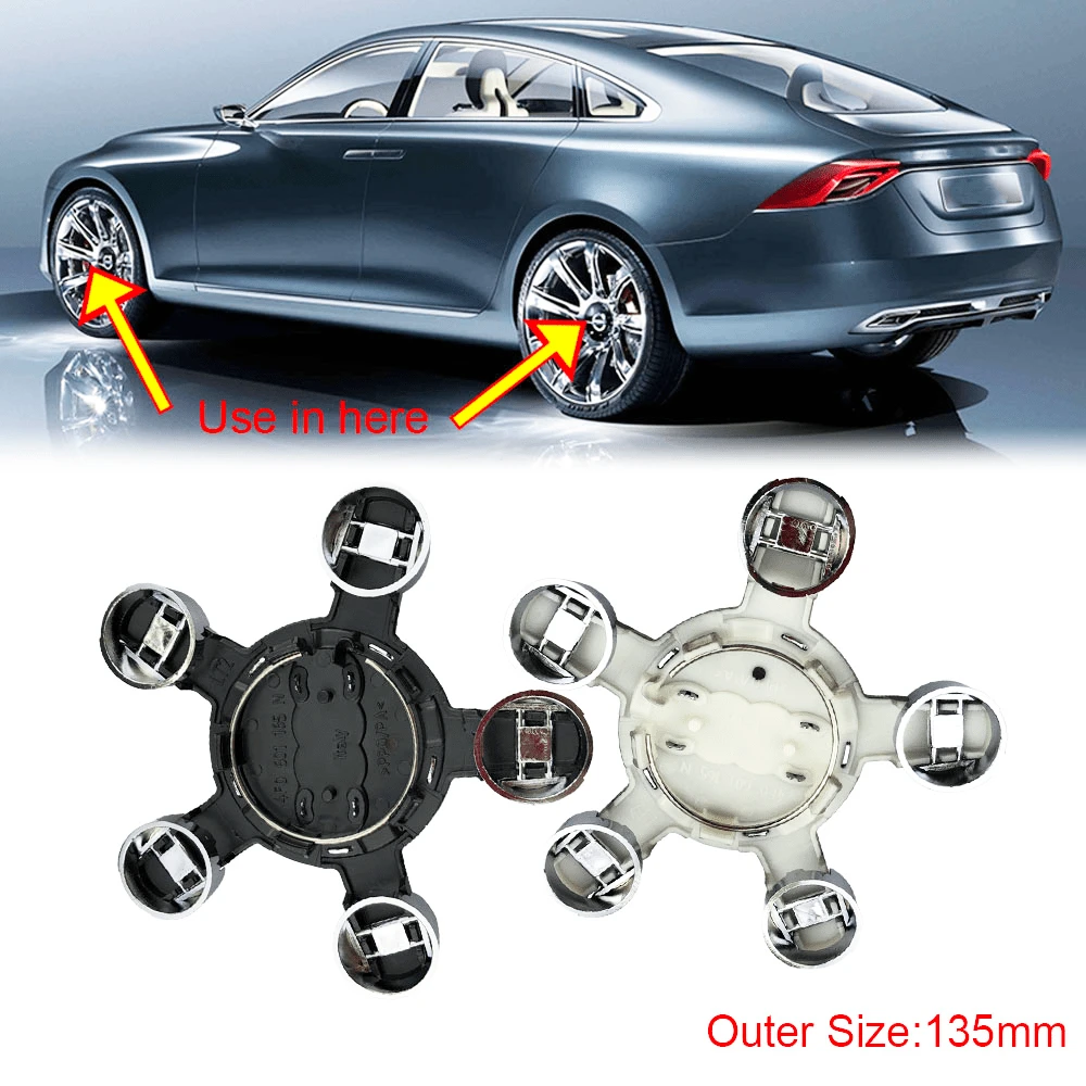 4件組 135mm 汽車輪圈中心蓋/輪轂蓋/徽章 4F0601165 4F0601165N 適用於 Audi A3 A4 A5 A6 A7 A8 S4 S6 配件 - 奧迪 - 查看 1