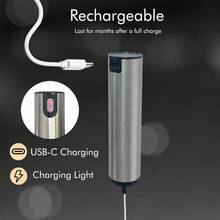 手持式電動牛奶發泡器，USB充電式不鏽鋼發泡器，配備500mAh電池與保護收納蓋，便攜式飲品攪拌器，適用於咖啡、拿鐵、卡布奇諾與熱巧克力 - 銀色 - 查看 5