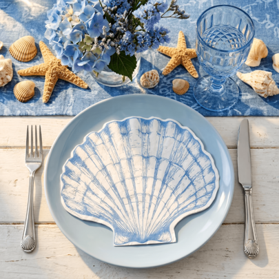 Ocean Shell Napkins, Suitable For Weddings, Bridal Showers And Nautical Themed Parties - Hawaiian Beach Themed Disposable Shell Napkins, Perfect For Summer Dinners, Bachelorette Party Decor And Wedding Banquet Table Settings.