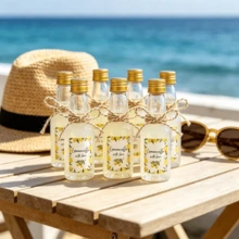 50 Sets Empty Lemon Liqueur Plastic Bottles With Gold Screw Caps, Including Lemon Stickers And Decorative Jute Rope, DIY Liqueur Containers, Amalfi Coast Country Wedding, Sicily Lemon Festival Packaging, Tuscany Farm Welcome Gifts, Souvenirs - Yellow - View 5