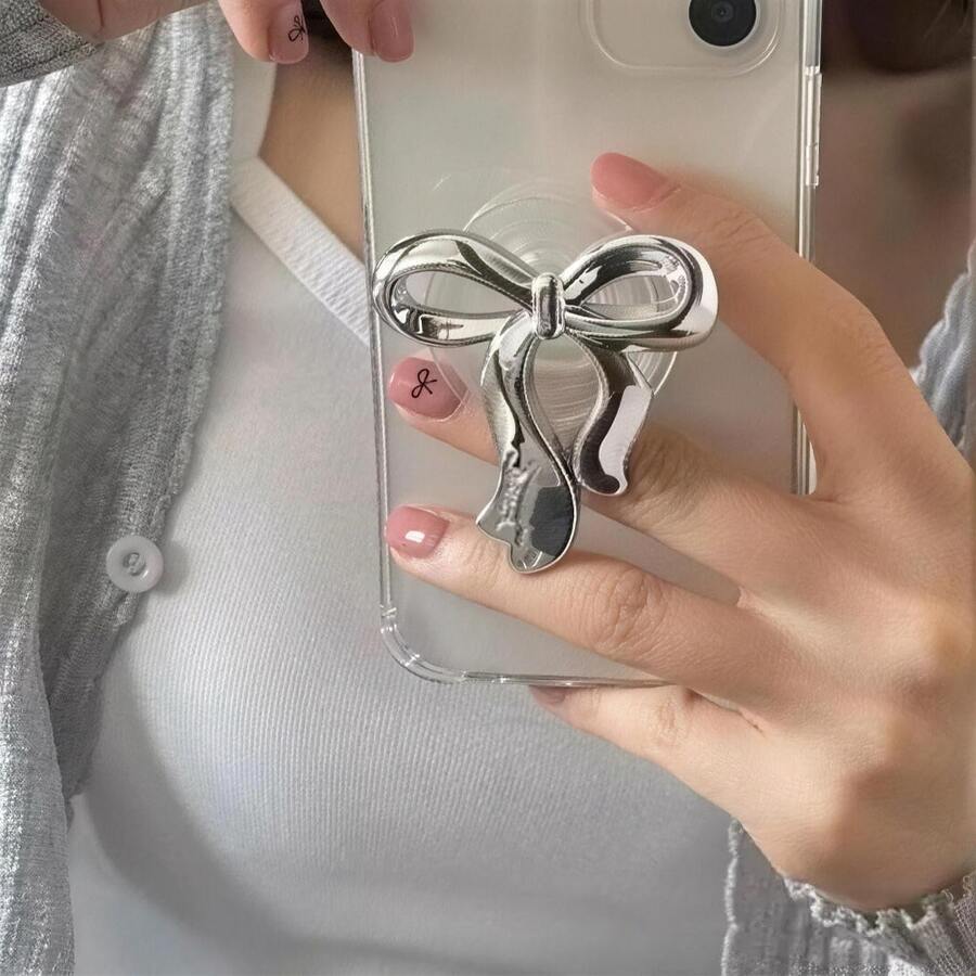 3D Bow Telescopic Air Cushion Phone Stand, Commute Selfie Binge-Watching Slouchy Bracket, Suitable For Business Trips, Travel, Portable Binge-Watching, Video Scrolling Gadget, Foldable And Space-Saving, Niche Exquisite Gift For Girlfriend - Multicolor - View 1