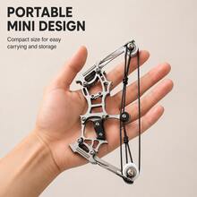Set de arco compuesto mini con flechas de ventosa, kit portátil de práctica de tiro con diana de acero inoxidable - Incluye caja + 4 flechas - Ver 5
