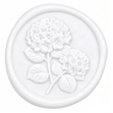 20入/包 3D刺繡花朵蠟封貼紙，婚禮邀請函信封封印，自黏白色花朵貼紙，適用於邀請函、禮品包裝、聖誕節 - 白色 - 繡球花-白色 - 查看 5