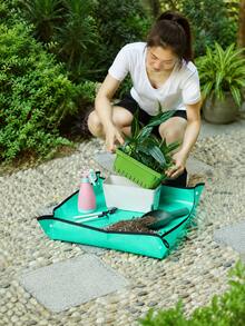 50/66/75/100cm PE Gardening Mat Waterproof Square Plant Transplanting Potting Mat Thickened Foldable Gardening Accessory - A+B - View 4