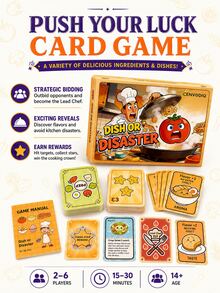 2-6人食物主題策略卡牌遊戲，快節奏派對桌遊，含隱藏卡牌、競標選擇、運氣挑戰揭曉與快速風險決策，適合遊戲之夜 - 橘色 - 查看 4