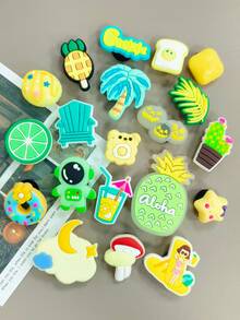 20 Pieces / Sets. Cool Summer Collection Of Shoe Decorations, Suitable For DIY To Make Shoes With Holes. It's An Excellent Gift For Friends. - Green - View 3