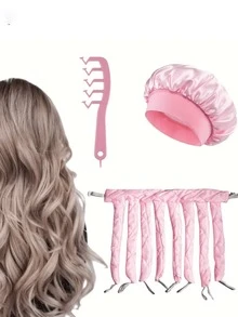3 pezzi Fasce per arricciare i capelli senza calore per donne, arricciatore morbido senza calore, pettine a forma di Z, arricciatore per capelli lunghi durevole, adatto per acconciature fai-da-te notturne, facile da usare e alla moda, cura dei capelli notturna, strumento di bellezza alla moda, struttura morbida - Multicolore - Visualizzare 2