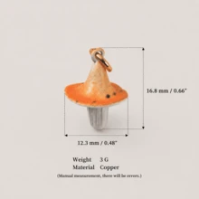 1pc Exquisite Cute Style 14K Gold Plated Copper Colorful Mushroom & Pet Pendant, DIY Daily Bracelet Necklace Keychain Charm Decoration For Women - Multicolor - View 19