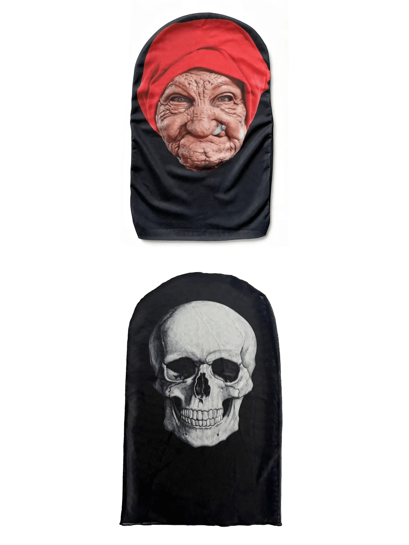 2pcs/Set - 1PC Scary Humorous Little Red Riding Hood Old Lady Mask | Cosplay Headpiece, Breathable & Comfortable, Fits Face Shape, Suitable For Various Occasions, Realistic Pattern, Easy To Wear, Ideal For Halloween Cosplay Party Props - Multicolor - View 1