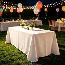 1pc White Tablecloth, Dining Table Cloth, Party Tablecloth, Solid Color Banquet Wedding Tablecloth, Living Room Tablecloth, Ceremonial Tablecloth, Celebration Tablecloth - White - View 8