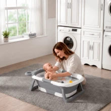 MODERN FOLDABLE BATH TUB WITH TEMPERATURE SENSOR NONI IS-02B - فضي - مشاهدة 8