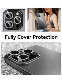 CASECOPS 9H 鋼化玻璃亮面金屬環相機鏡頭保護貼，適用於 iPhone 17/17 E/17Air/17pro/17promax/16/16pro/16plus/16promax/16 14 Pro (6.1 吋) 與 14 Pro Max (6.7 吋)，防刮高清覆蓋，金屬環最大化保護，6 入黑色 - 6pcs - 查看 3
