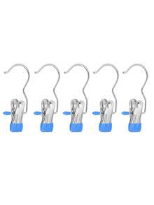 OBOVAY 10/20/30/40/50pcs Stainless Steel Clothes Clips, Stainless Steel Pants Hanger Clips With Hooks, Rust-Proof Space-Saving Hanger Clips, Suitable For Jeans, Pants, Skirts, Boots, Closet Organization, Dorm Laundry And Travel Drying Storage - Multicolor - View 29