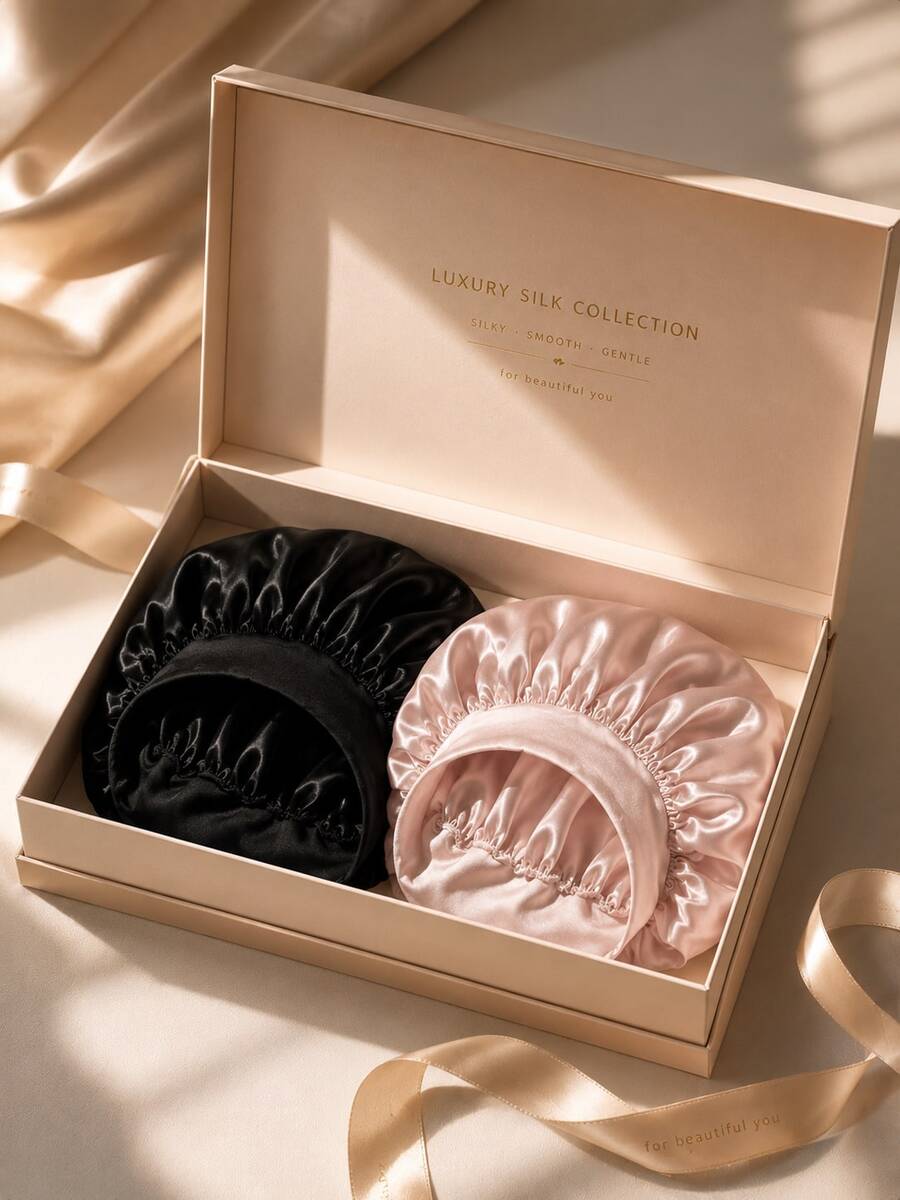 2/1pc Luxury Satin Sleep Cap, Solid Color Elastic Sleep Hair Cap, Lightweight Smooth Silk Texture, Suitable For Comfortable All-Night Wear, Hair Protection And Bath Use, Soft And Snug Fit To Protect Scalp, Suitable For Curly, Straight And Fine Curly Hair, Perfect Holiday Gift And Back To School Essential