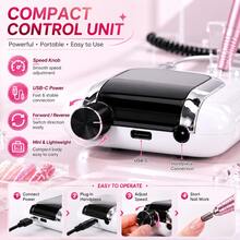 45000 RPM Electric Nail Drill With LCD Screen, Rechargeable, Suitable For Gel Nail Polishing, Perfect For Home Use Or Nail Salon - Multicolor - View 6