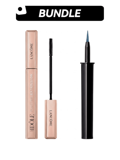 Lancôme [Makeup Bundle]Lash Idole Flutter Extension Lash-Lengthening Mascara+Artliner Precision Felt-Tip Liquid Eyeliner 09 Blue 0.28oz/8.5ml+0.047oz/1.4ml