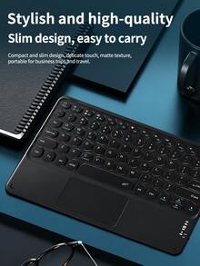 AKKHOO Keyboard Nirkabel Magnetik, Keyboard Nirkabel Portabel dengan Tombol Bulat, Cocok untuk Tablet, Ponsel Pintar, Keyboard Kantor Nirkabel - Hitam - View 8