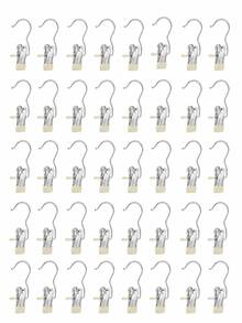 OBOVAY 10/20/30/40/50pcs Stainless Steel Clothes Clips, Stainless Steel Pants Hanger Clips With Hooks, Rust-Proof Space-Saving Hanger Clips, Suitable For Jeans, Pants, Skirts, Boots, Closet Organization, Dorm Laundry And Travel Drying Storage - Multicolor - View 14