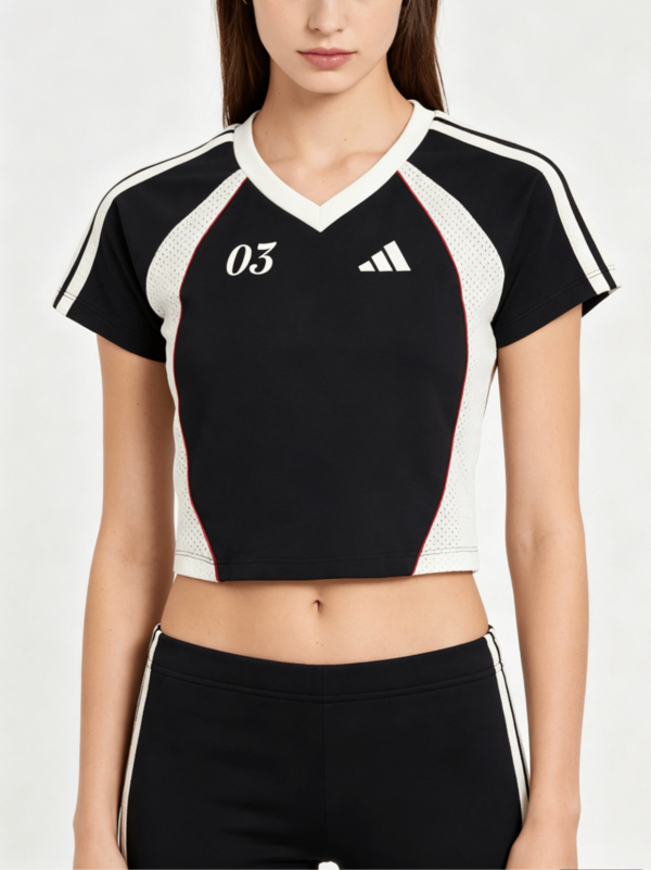 adidas 百搭親膚舒適透氣運動休閒V領短袖T卹女款