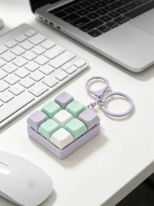 1 Peça Chaveiro Colorido de Alívio de Estresse com Teclado, Pingente de Botão de Teclado 9-em-1 com Clique de Dedo, Charm Criativo de Teclado, Chaveiro de Carro, Charm de Bolsa, Acessório Portátil de Alívio de Estresse, Adequado para Escritório, Escola, Transporte, Viagem - multicolorido - Visão 6