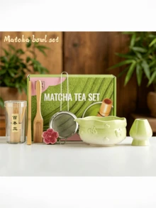 Luxury Japanese Matcha Tea Set 1/7pcs Bowknot Heart Gradient Pink/Green Matcha Bowl Set With Bamboo Whisk, Tea Scoop, Sifter And Whisk Holder Tea Ceremony Gift Set Suitable For Tea Lovers Home Decor (Includes Random Packaging Box Design), Matcha Bowl, Matcha Plate, Matcha, Matcha Tools, Matcha Accessories, Matcha, Matcha Tools, Cup, Matcha Accessories, Complete Matcha Utensils, Ceramic, Teapot, Autumn Decor, Autumn Display, Home Decor And Accessories - Multicolor - View 9