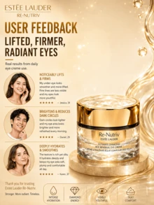 Estée Lauder 雅詩蘭黛眼霜，大容量 250ml / 中容量 75ml / 試用裝 0.5ml*10件，提拉緊緻、減少皺紋與眼袋，保養必備 - 雅詩蘭黛白金級蘊能黑鑽光璨眼霜 - 查看 10