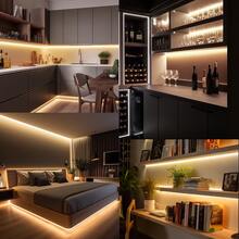 10m/5m/3 Meters/2m/1m, Smart Easy Install White USB-LED Button Switch Light Strip, With Switch - Multi-Functional And Cuttable, LED Light Strip, USB Powered, With Button Control, Warm White, Bedroom, Closet, Kitchen Cabinet Decoration Easy Installation, Bedroom LED Light Perfect Fit, Great For TV Backlight, Bedroom, Living Room Decoration, Office Desk Accessories, Travel, Camping, Party And Birthday Gifts, Living Room Light - White - View 6