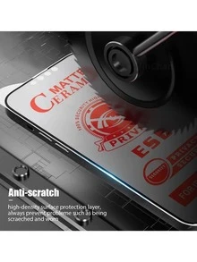 Yezodawee 4pcs Matte Anti-Peeping Ceramic Screen Protector, Compatible With Phone 17 Pro [6.3 Inch], Flexible Matte Anti-Peeping Ceramic Film, Full Coverage, Anti-Fingerprint, Anti-Drop, Anti-Glare, Compatible With Phone 17 Pro Max/17 Air/17/16E/16 Pro - Black - View 4