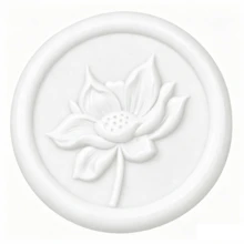 20入/包 3D蓮花蠟封貼紙，婚禮邀請函信封封口貼，自黏珍珠粉花卉貼紙，適用於邀請函、禮品包裝－白色 - 荷花-白色 - 查看 5