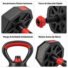 Mancuernas Octogonais Ajustáveis 3 em 1 20 kg com Barra e Pesa Russa, Jogo de Pesos Desmontável Antiderrapante Antirrolo para Flexões, Ideal para Principiantes e Avançados, Treino Completo em Casa e Residência - 20 kg - Ver 8