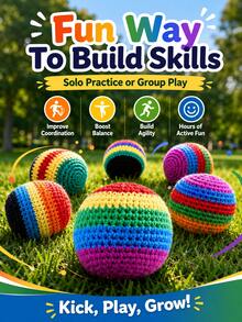 Handmade Crochet Bean Bag Set, Rainbow Yarn Bean Bags, Outdoor Lawn And Garden Game Toys, Portable Bean Bag Balls, Suitable For Solo Practice, Group Games, Backyard Picnics, Parties And Travel Fun - Multicolor - View 5