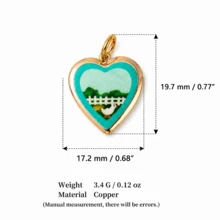 1pc Exquisite Pastoral Style, 14k Gold Plated Copper Material, Gold Edge Printed Pendant, Suitable For Women's DIY Jewelry - Multicolor - View 17