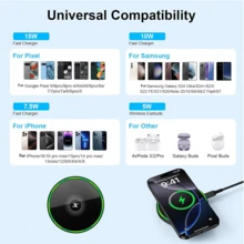 15W 無線充電器,相容 iPhone 17/16/15/14/13/12 Pro/XS Max/Mini/X/XR,感應式快速無線充電盤,相容 - 黑色 - 查看 5