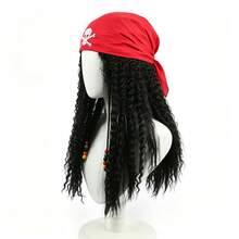 Perucas de Cosplay de Pirata Halloween Capitão, Lenços de Cabeça e Perucas, Acessórios de Fantasia de Halloween para Homens e Mulheres, Adereços de Performance de Palco - Multicolorido - Visão 5