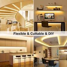 Lampu Strip LED dengan Saklar Tombol USB, Tegangan 5V, Cahaya Putih Hangat, Fleksibel, Ditenagai USB dengan Tombol Saklar Terintegrasi, Dapat Dipotong, Cocok untuk Ruang Tamu, Kamar Tidur, Dapur, Lemari, Pintu Masuk, Langit-langit, Dekorasi Kamar Tidur, Dekorasi Ruang Bermain untuk Meningkatkan Suasana - Putih - View 7