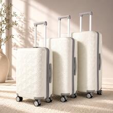JLY 3-Piece Luggage Set Hard Shell Suitcases ABS+PC, Spinner Wheels, TSA Lock, Lightweight Travel Set - 白色 - 查看 9