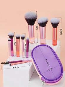 10pcs Multi-Color Mini Makeup Brush Set, Foundation Brush, Contour Brush, Blush Brush, Highlighter Brush, Eyeshadow Brush, Brow Brush, Lip Brush, Professional Makeup Tools, Multi-Function Makeup Brushes - Multicolor - View 4