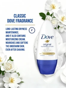 Dove Classic 原味女用止汗滾珠 40ml，48小時吸汗微鹽配方，持久清新乾爽不黏膩，便攜 0% 酒精，保濕乳霜腋下護理，除味控汗，適合日常、夏季、健身房及敏感肌 - 經典原味40ml - 查看 5