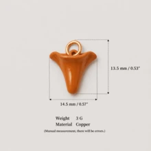 1pc Exquisite Cute Style 14K Gold Plated Copper Colorful Mushroom & Pet Pendant, DIY Daily Bracelet Necklace Keychain Charm Decoration For Women - Multicolor - View 18