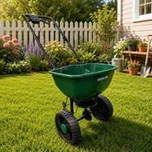 Walk-Behind Lawn & Garden Spreader, Large Capacity Seed & Fertilizer Spreader, Push Broadcast Spreader With Durable Wheels, Easy Assembly For Grass Seed, Fertilizer, Salt And Lawn Care - A - View 2