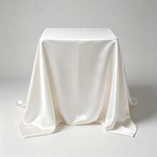 1 Piece Elegant Rectangular Satin Tablecloth - Smooth Washable Fabric For Weddings, Parties, Banquets | Decorative Silk-Textured Table Cover - White, Luxury Dining, Event Decor, Home, Restaurant (Multiple Sizes Available) - White - View 7