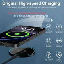 15W 無線充電器,相容 iPhone 17/16/15/14/13/12 Pro/XS Max/Mini/X/XR,感應式快速無線充電盤,相容 - 黑色 - 查看 4