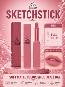 Lipstik 3CE #SILENT BLOOM 13 2g, dengan tekstur beludru lembut, halus dan tidak membuat kering, sangat berpigmen dan dapat dilapisi, tahan lama dan tidak mudah luntur, cocok untuk warna kulit hangat maupun dingin. - #SILENT BLOOM 13 - View 2