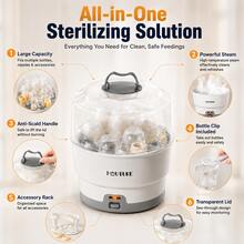 Hauture Large Capacity Bottle Sterilizer, 5-Minute Steam Sterilizer For Bottles, Pacifiers & Pump Parts,Baby Shower Gift For New Parents - White - View 4