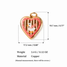 1pc Exquisite Pastoral Style, 14k Gold Plated Copper Material, Gold Edge Printed Pendant, Suitable For Women's DIY Jewelry - Multicolor - View 12